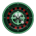 Neon-gr&uuml;nes Roulette-Rad-Icon f&uuml;r das Live Roulette Angebot bei Jack Casino