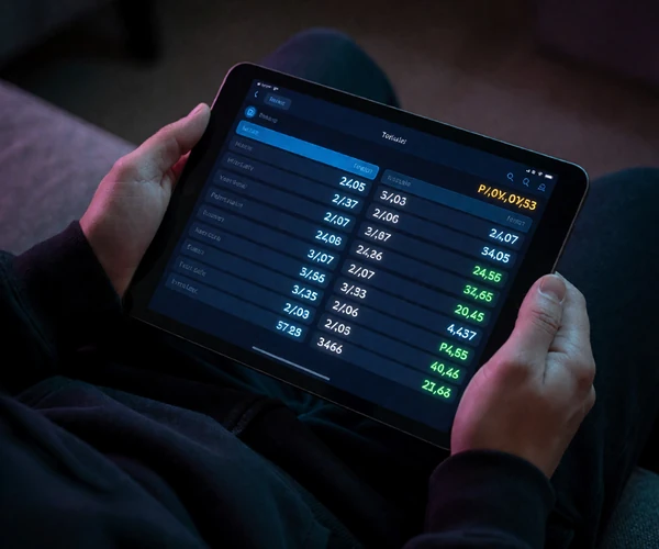Wettschein mit mehreren Bet-Builder-Tipps und Live-Quoten auf einem Tablet im Jack Casino Sportsbook