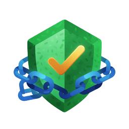 Provably Fair Verifikations-Icon mit H&auml;kchen und Blockchain-Kette bei Jack Casino