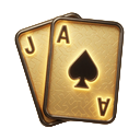 Goldenes Blackjack-Karten-Icon f&uuml;r die Live Blackjack Tische bei Jack Casino